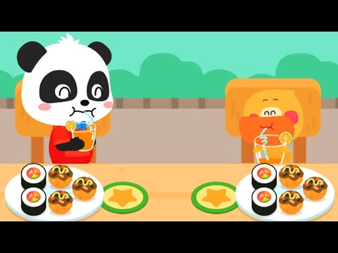Little Panda's Learning Academy #23 - Join Kiki and Quacky to Visit New Food Street - BabyBus Game
