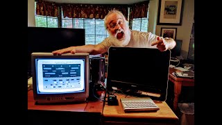 Hopper on Timex Sinclair TS1500 & Daewoo CRT TV - showing off new TV & Playing Sinclair ZX81 Games