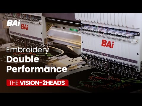 The VISION DUO Dual-Head 15-Needle Industrial Embroidery Machine - DbGtbDZ9gM4