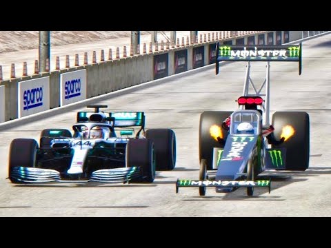 Mercedes F1 2019 vs Top Fuel Dragster - Drag Race