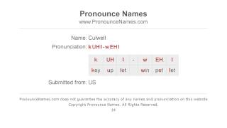 How to pronounce Culwell
