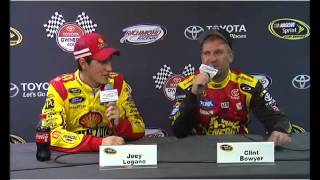 Joey Logano and Clint Bowyer NASCAR Post Race Interview