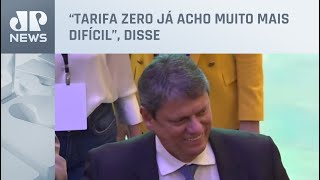 Tarcísio fala em congelamento de tarifas do transporte, mas diz que gratuidade é ‘desafiadora’