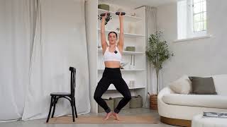 12 Min Barre Sequence Inspired Pilates with Hand & Ankle Weights