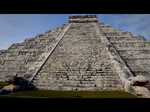This is what the pyramid of Chichen Itza looks like inside
