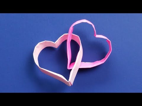 Easy Origami Interlocked Hearts for Valentine's Day ❤ Easy Origami Joined Hearts / Linked Hearts