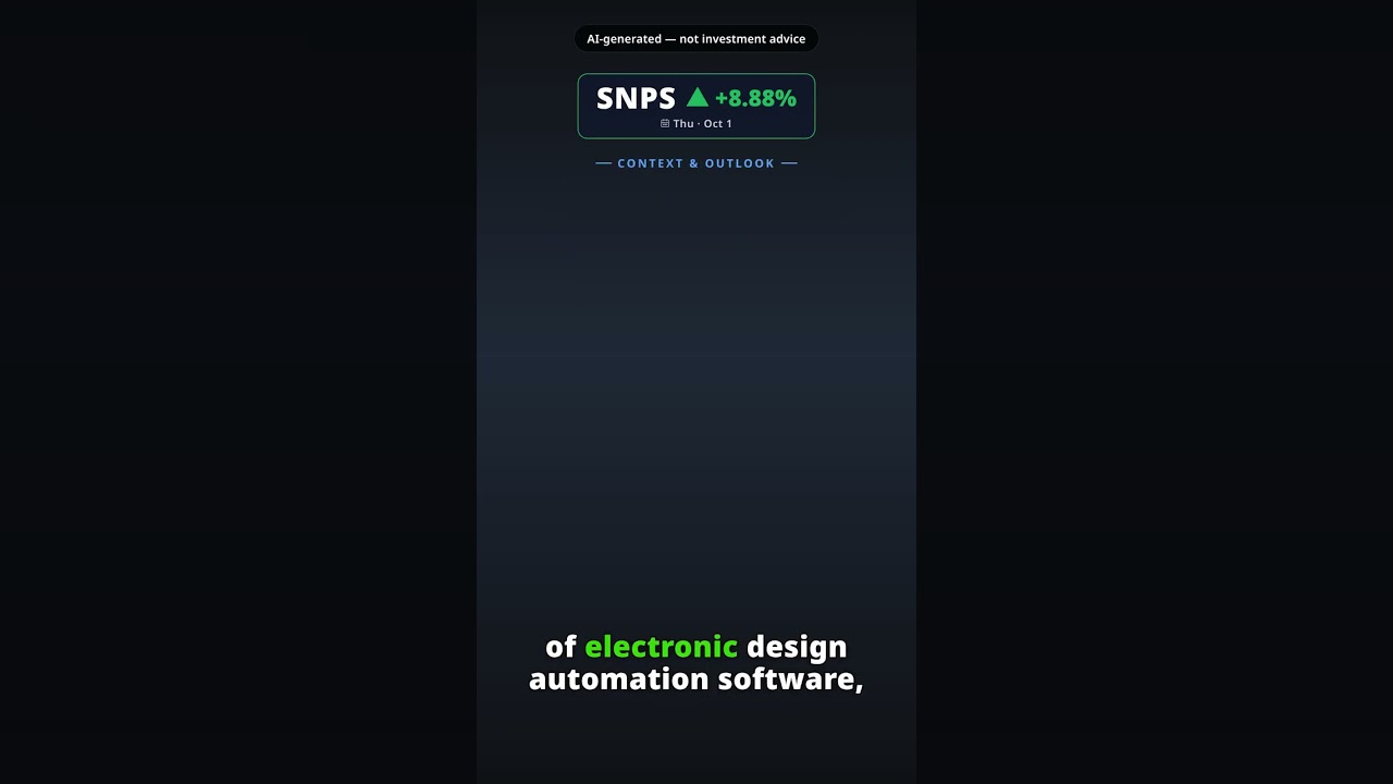 ¿Por qué acelera la acción de Synopsys hoy? SNPS +8.88% (1 oct)