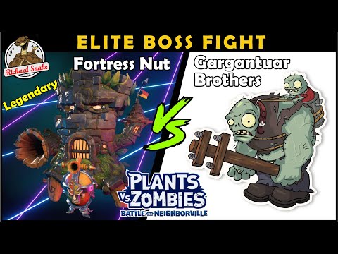 PvZ 3: Battle for Neighborville Legendary Fortress Nut vs Gargantuar Brothers Elite Boss Fight