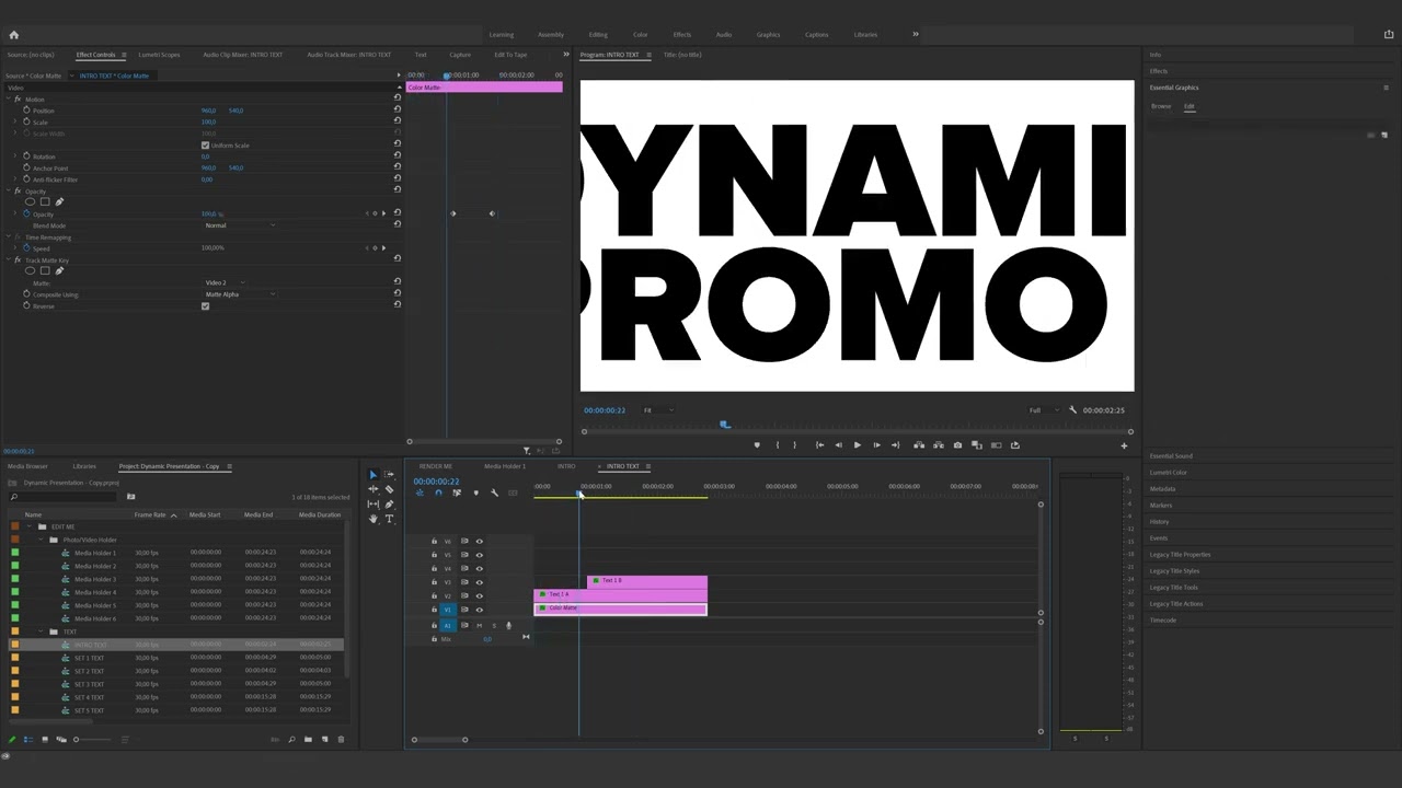 How to edit the Dynamic Slideshow Presentation in Premiere Pro
