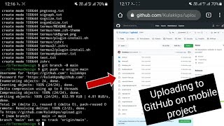 How to upload files/folders/zip files/any files projects on GitHub with mobile projects