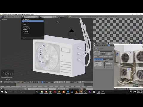 how to model an air conditioner in blender timelapse tutorial