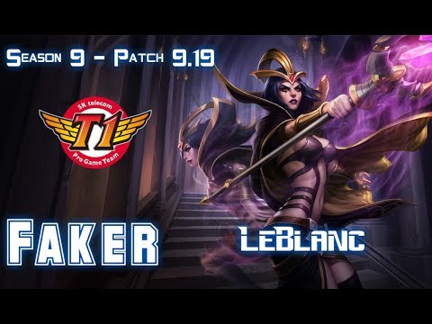 SKT T1 Faker LEBLANC vs VLADIMIR Mid - Patch 9.19 KR Ranked