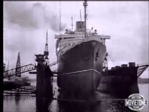 ss Bremen at Southampton Drydock - North German Lloyd - Original footage