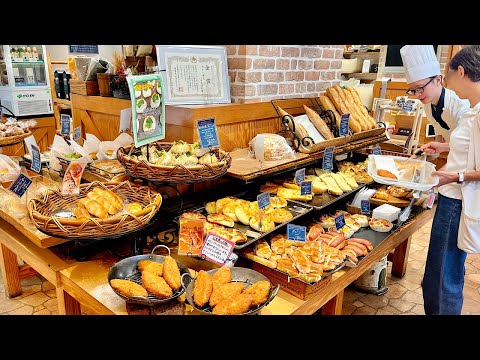 ¡Una visita obligada para los amantes del pan! ¡Una panadería popular que se inunda de reservas! ¡Primer plano desde primera hora de la mañana en una panadería en un lugar turístico de Tokio! Habilidades asombrosas de los panaderos japoneses ASMR [tienda Kamepan Mukojima]