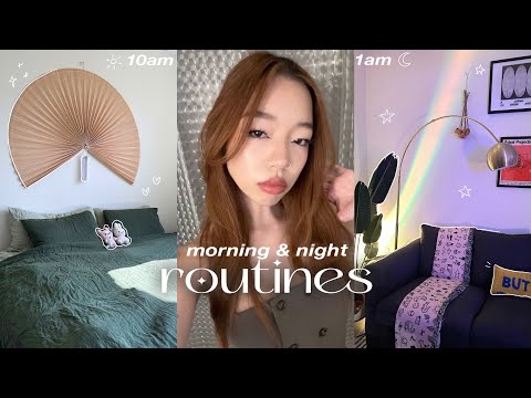 my 10AM morning + night routine 🐙: in summer, productive, healthy habits