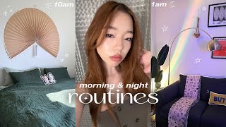 my 10AM morning + night routine 🐙: in summer, productive, healthy habits