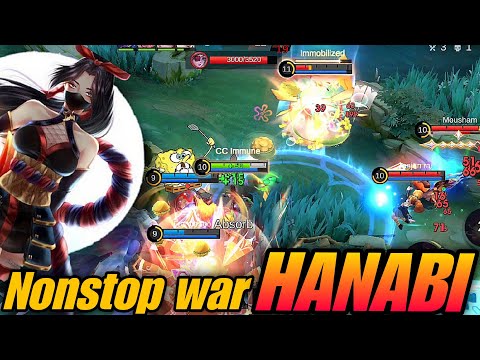 Gold lane monster !! Hanabi !! Nonstop war - MLBB
