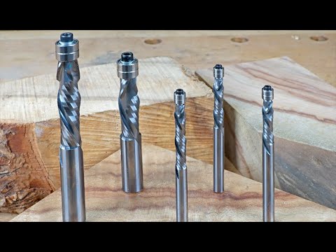 Glass-Smooth Edges & No Fuzz with Solid-Carbide Compression Flush-Trim Router Bits