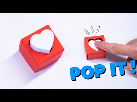 MINI origami HEART BUTTON TOY [origami pop it, origami fidget toy]