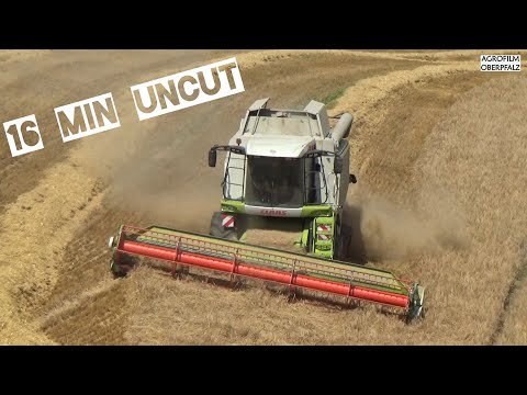 IN STEILLAGE - 16 Min UNCUT DRESCHEN - Claas Lexion 570 Montana - Lohnunternehmen Ruhland