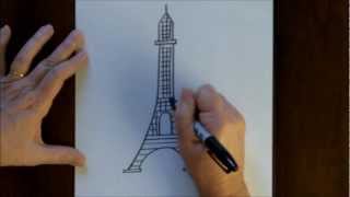 Free Drawing Lesson How to Draw the Eiffel Tower Easy Simple Drawing Tutorial Paris France