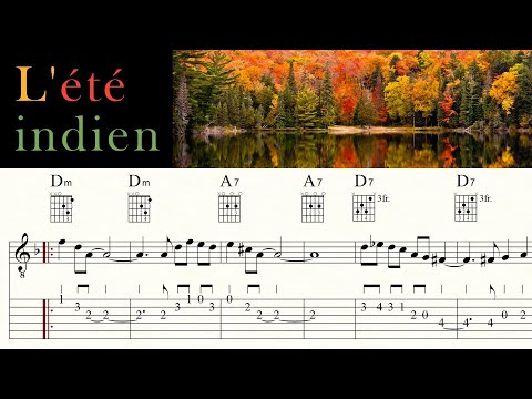 L'ÉTÉ INDIEN | INDIAN SUMMER | JOE DASSIN | Complete | Acoustic Guitar Lesson | Sheet Music & TAB
