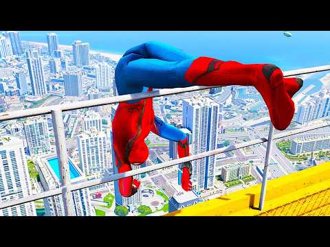 Spider-Man Best Jumps & Crazy Falls (Gta 5 Spiderman Gameplay Fails) #2