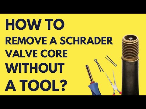 Part of a video titled How to Remove a Schrader Valve Core without A Tool - YouTube