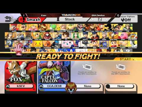 Youmacon 2015 Wii U - Demitus vs Ksev - Smash Bros. 4 Wii U