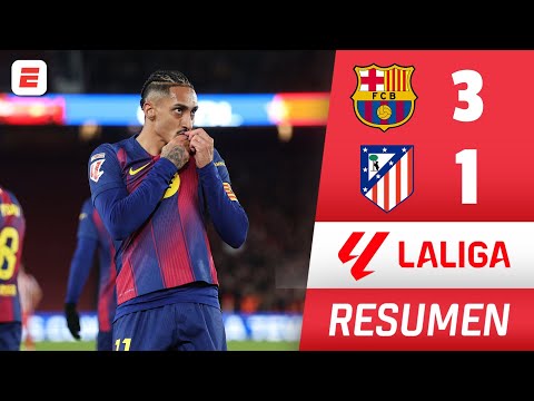 BARCELONA CONFIRMA EL LIDERATO tras vencer 3-1 al ATLÉTICO DE MADRID. GOL DE RAPHINHA | La Liga