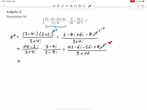 A3 – Komplexe Zahlen Vereinfachen (Klausur SoSe 2023)
