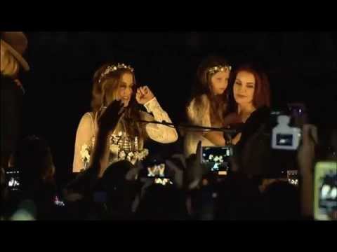 Lisa Marie Presley and Presley family attends the Candlelight Vigil 2015 at Graceland