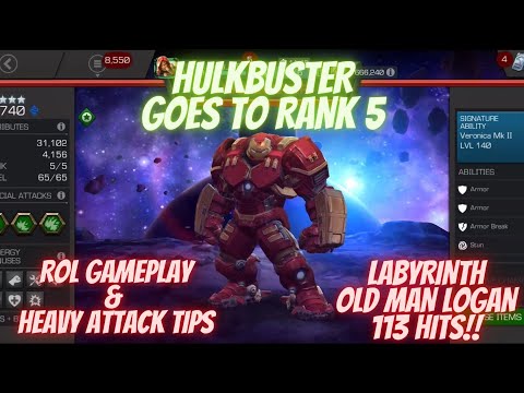 HULKBUSTER GOES TO RANK 5. Labyrinth Old Man Logan 113 Hit KO!! HEAVY ATTACK TIPS. ROL GAMEPLAY