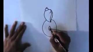 Drawing of GANPATI with alphabets & numbers