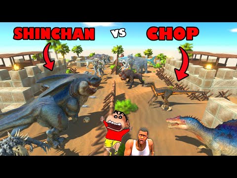 SHINCHAN TEAM vs CHOP TEAM of $2,500 in Animal Revolt Battle Simulator with FRANKLIN x GTA 5