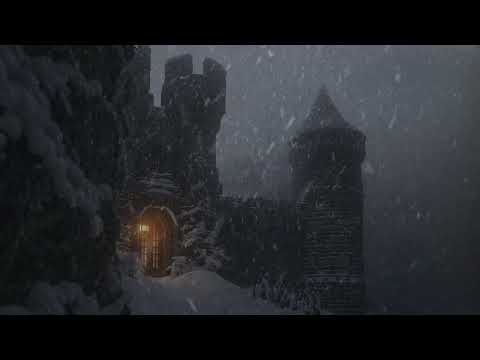 10 Hours Of Eerie Dark Winter Castle Vibes For Fast Deep Relaxing Sleep: Howling Blizzard Sounds