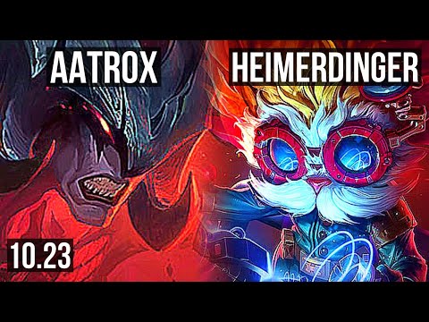 hashinshin AATROX vs HEIMERDINGER (TOP) | 10 solo kills, 1.3M mastery | NA Diamond | v10.23
