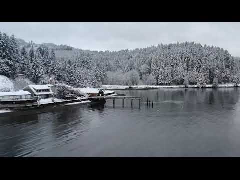 Snow In Lilliwaup Bay On The Hood Canal