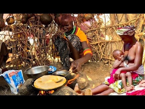 Typical African Village life of our old Hardworking wives #cooking village food for lunch