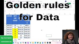 Golden Rules for data Structure in Excel 
