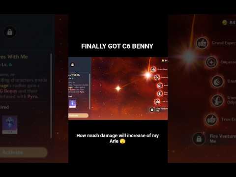 Finally Got C6 Benny🥹 How much damage increase?? My Arle 🫣 #genshinimpact #shorts #damageshowcase