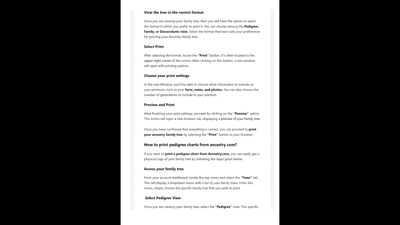 How to Print Family Tree From Ancestry | Ancestry Family Tree Print