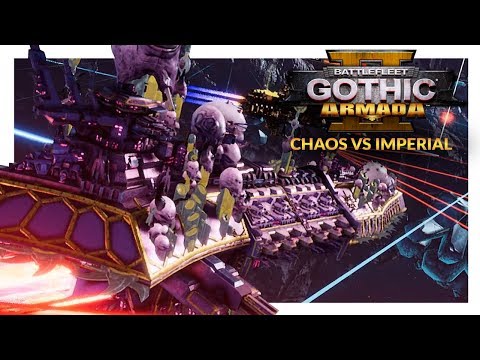 BATTLEFLEET GOTHIC ARMADA 2 | Chaos vs Imperial Navy (1v1 Beta 2 Gameplay Ranked Battle 26)
