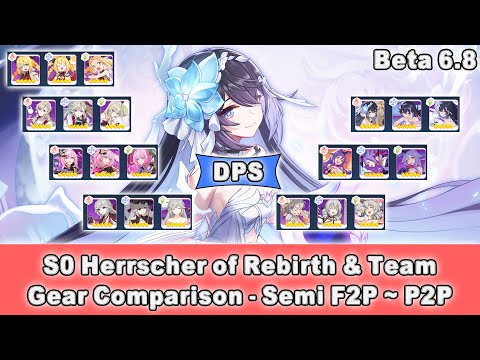 [Beta 6.8] Honkai Impact 3 SEA - [DPS Ver.] S0 Herrscher of Rebirth Gear Comparison [Semi F2P ~ P2P]