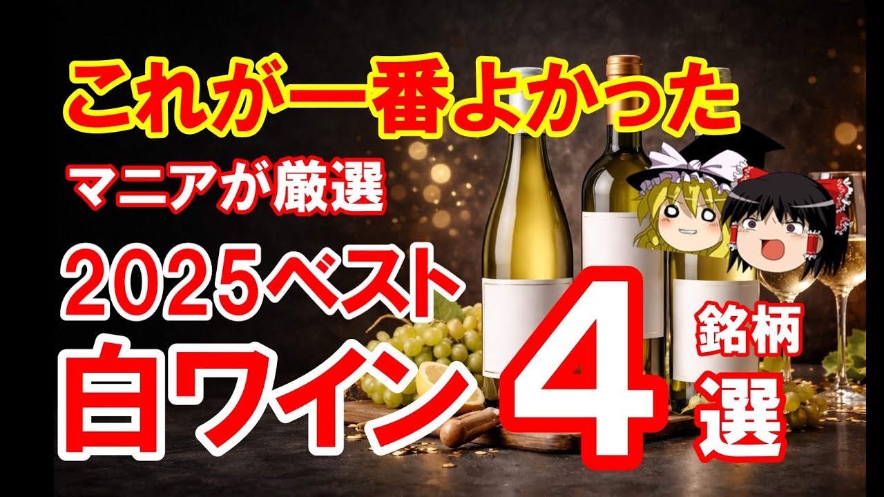 【ワイン初心者】3千円台で迷わない！2025年一番おいしかった白ワイン4選（ゆっくり解説）