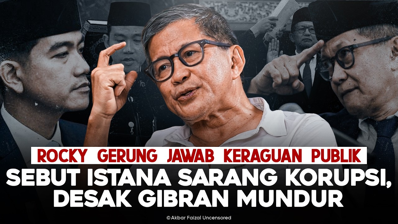 ROCKY GERUNG JAWAB KERAGUAN PUBLIK. SEBUT ISTANA SARANG KORUPSI, DESAK GIBRAN MUNDUR
