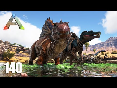 Domei um ESPINOSSAURO no DESERTO - Comparando com o meu OXALAIA - ARK Ragnarok - Ep 140