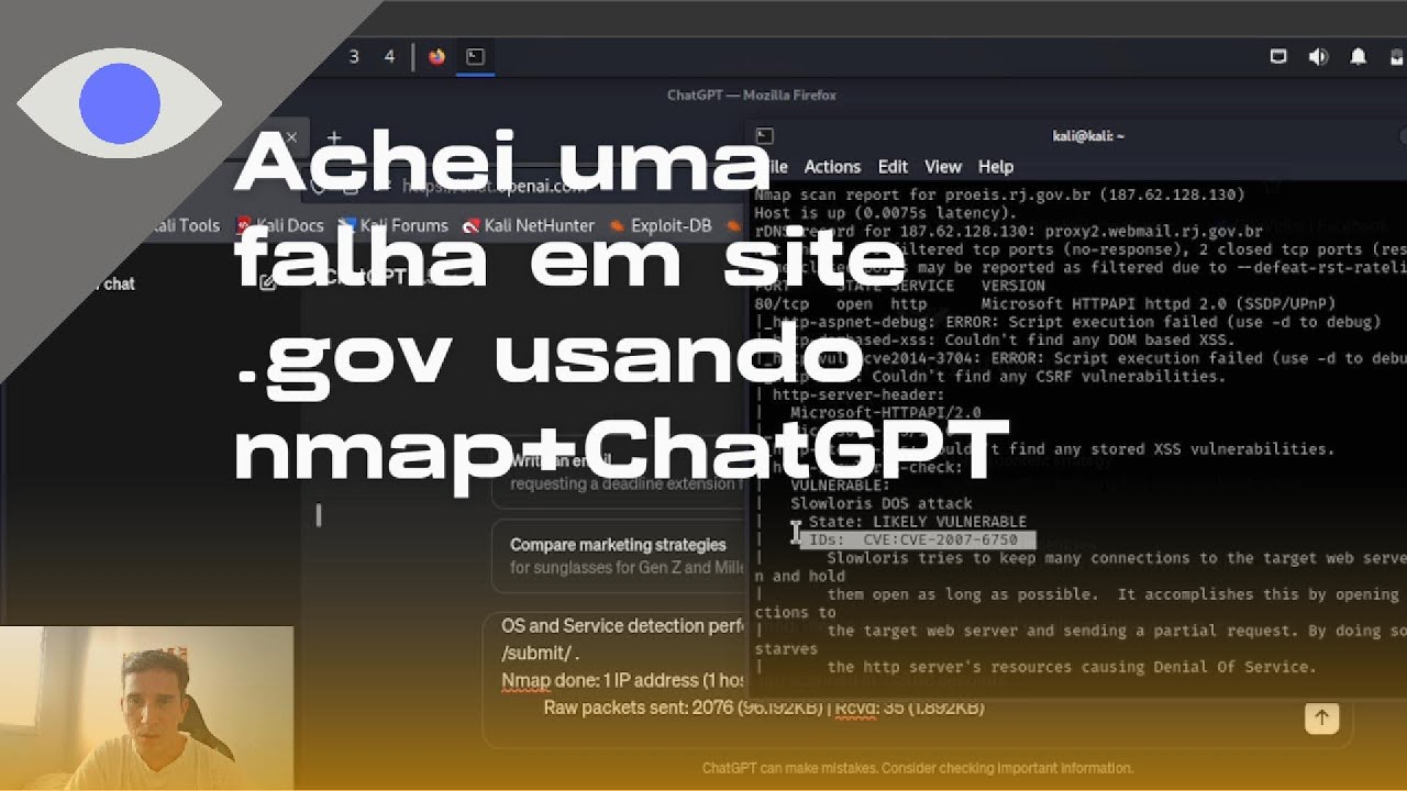 Descobri uma Vulnerabilidades em Site .gov com Nmap e ChatGPT | Proteja-se Agora!