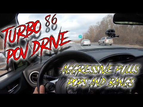 TURBO 86 POV DRIVE AGGRESIVE PULLS GREDDY 518 TURBO KIT + POPS AND BANGS
