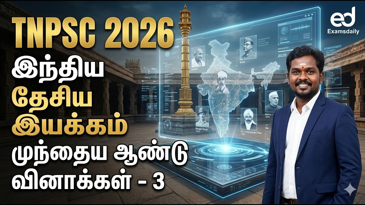 Indian national movement - Previous year questions - Tnpsc 2026